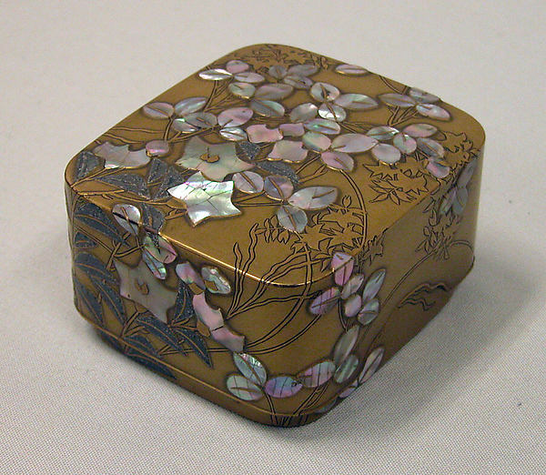 Box with Design of Bellflower and Bush Clover second half of t, Poster Print Wall Art