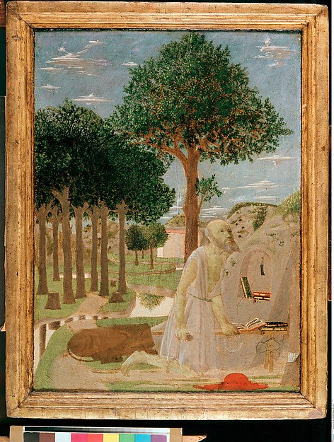 Piero della Francesca:Saint Jerome in the Wilderness 1450-16x12"(A3) Poster