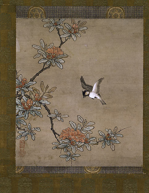 ,Titmouse with Pomegranate Flowers mid-16th cent,16x12"(A3) Poster