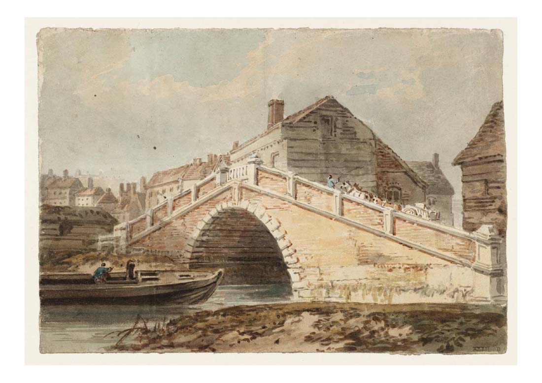 A Bridge at Lewes, Sussex, 1796 by John Mallord William Turner RA, 12x8"(A4) Poster