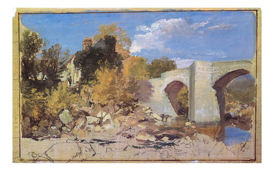 A Bridge with a Cottage and Trees beyond, 1813 by John Mallord William Turner RA