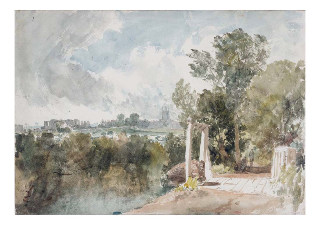 A Church and Village seen from a Riverside Footpath, 1805 by John Mallord William Turner RA