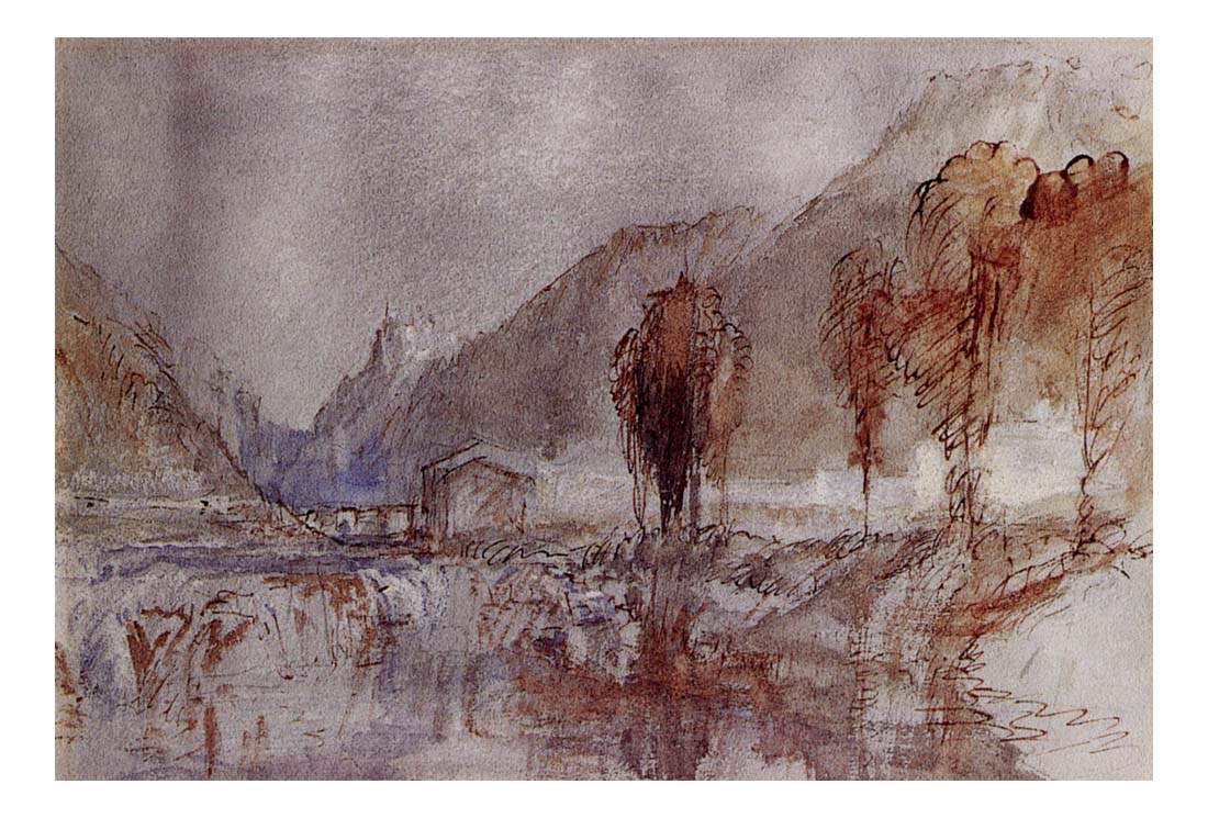 A Distant Castle with Poplar Trees beside a River, 1840 by John Mallord William Turner RA