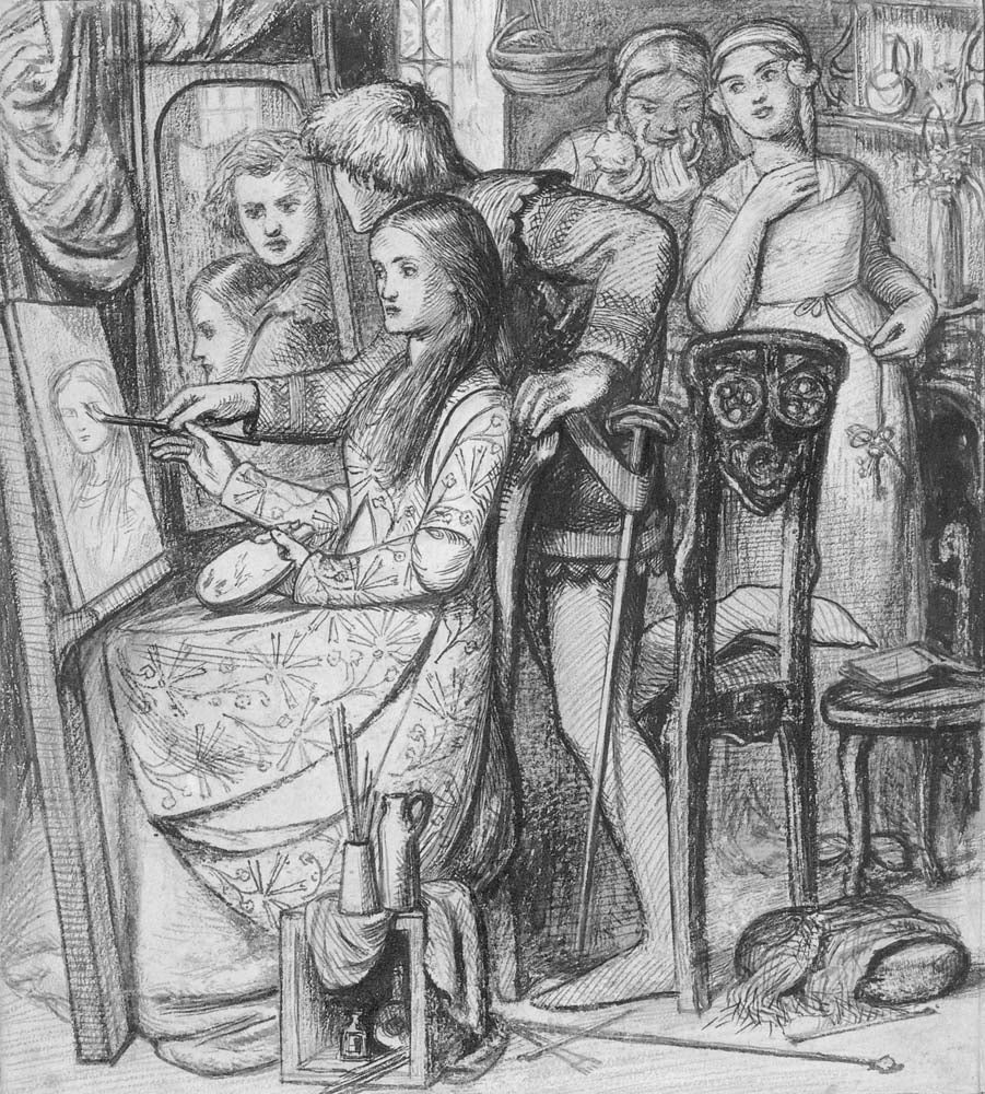 A Parable of Love, ca1850 by Dante Gabriel Rossetti, English Pre-Raphaelite Painter,12x8"(A4) Poster Print
