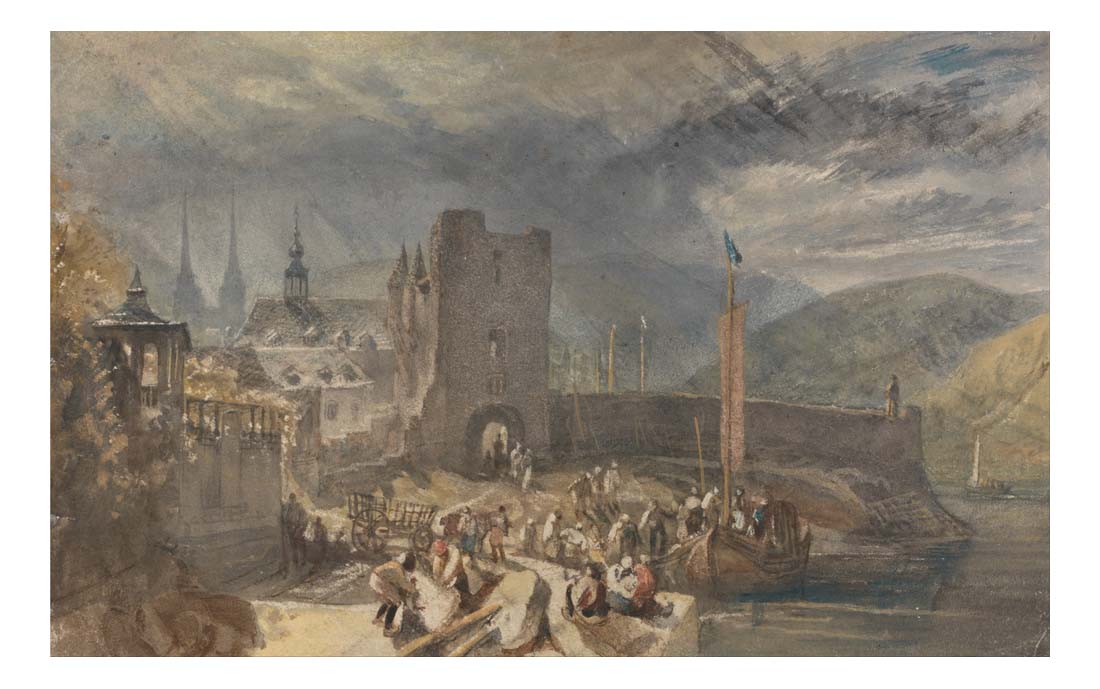 A View of Boppart, with Figures on the River Bank, 1819 by John Mallord William Turner RA
