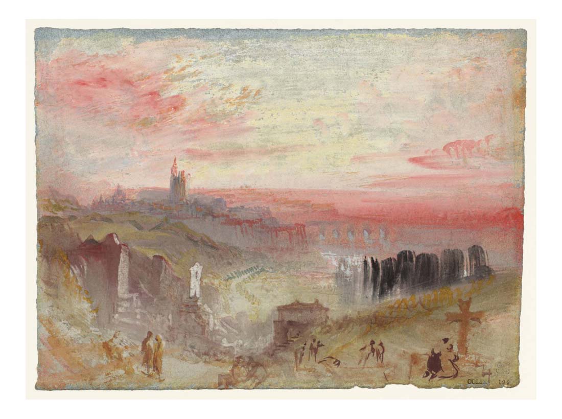 A View of Metz from the North, 1839 by John Mallord William Turner RA, 12x8"(A4) Poster