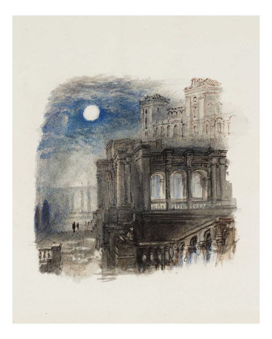 A Villa (Villa Madama - Moonlight), for Rogers's 'Italy', 1826-27 by John Mallord William Turner RA