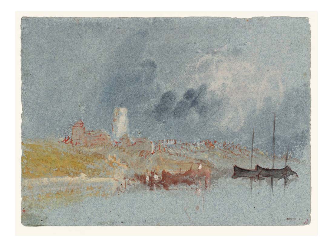 A Village with a Tower beside the Loire, Possibly Behuard, close to Angers, 1826-28 by John Mallord William Turner RA