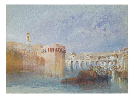 Angers - The Walls of Doutre with the Tower of the Church of La Trinite, 1826 by John Mallord William Turner RA