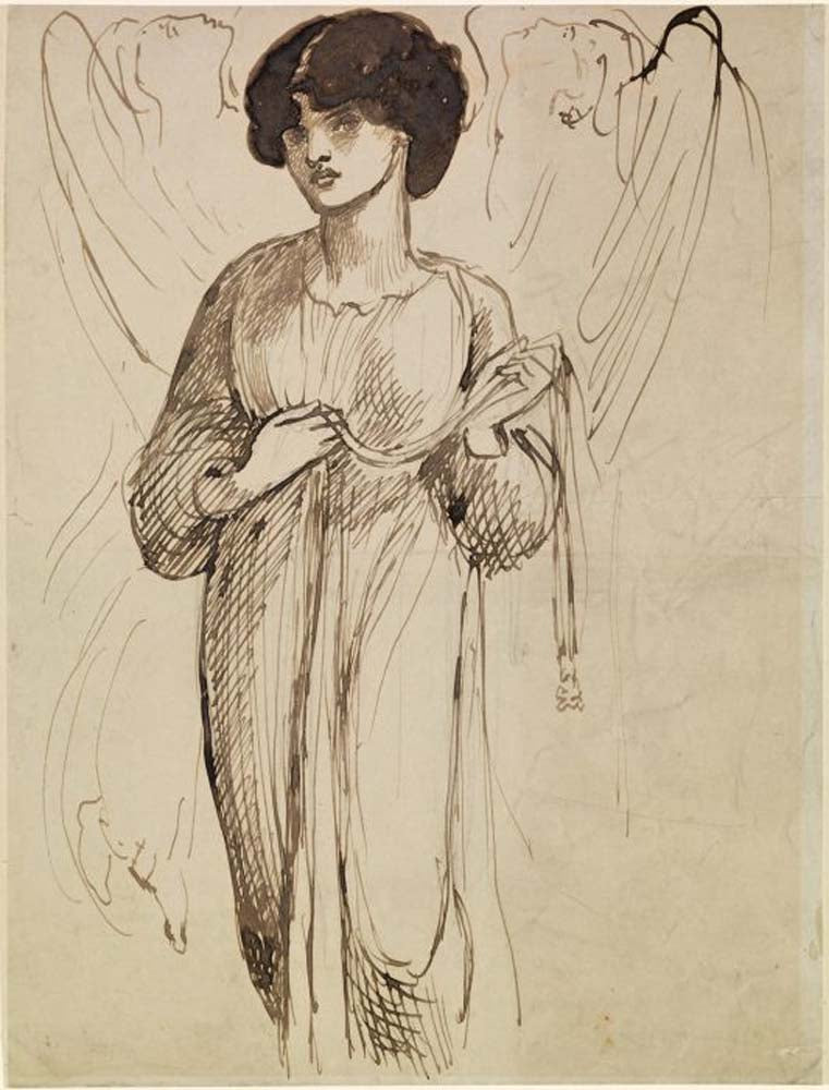 Astarte Syriaca - Figure , 1875 by Dante Gabriel Rossetti, English Pre-Raphaelite Painter,16x12"(A3) Poster Print