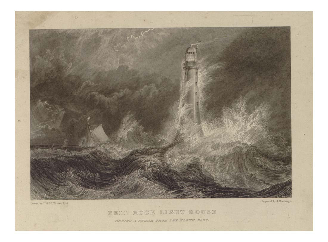 Bell Rock Lighthouse, 1824 by John Mallord William Turner RA, 12x8"(A4) Poster