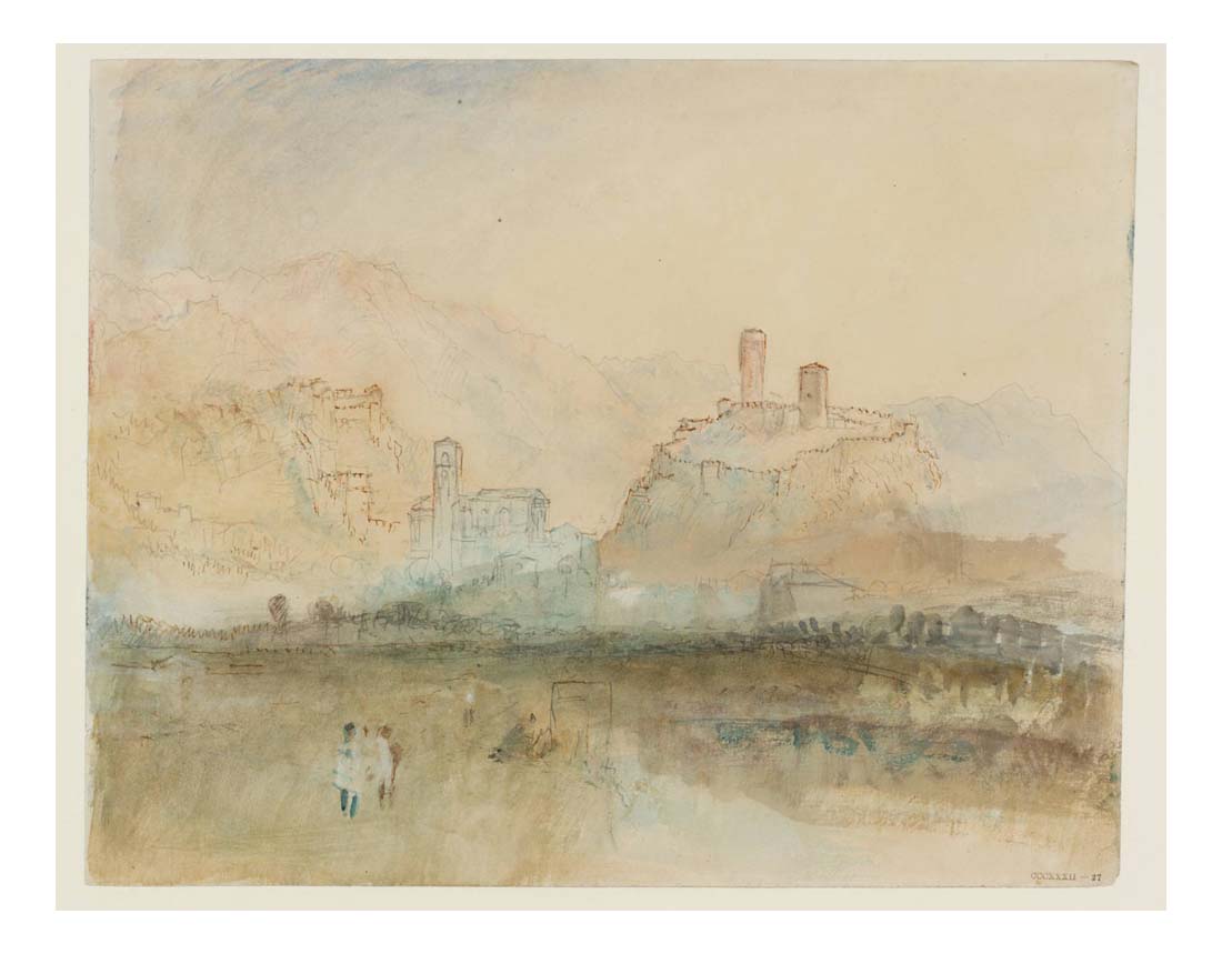 Bellinzona from the North, 1841 by John Mallord William Turner RA, 12x8"(A4) Poster