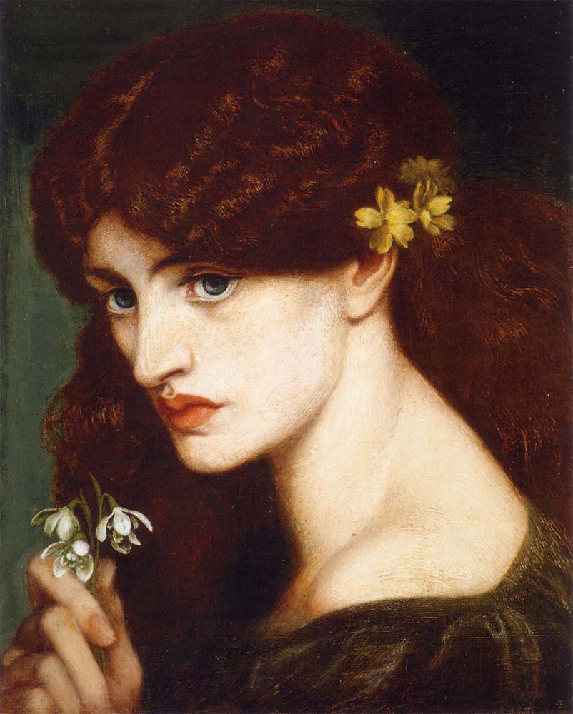 Blanzifiore (also known as Snowdrops), 1873 by Dante Gabriel Rossetti, pre-Raphaelite artist, 12x8" (A4) Poster