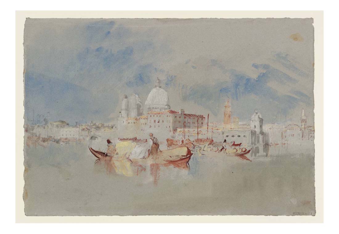 Boats in Front of the Dogana and Santa Maria della Salute, 1840 by John Mallord William Turner RA, 12x8"(A4) Poster