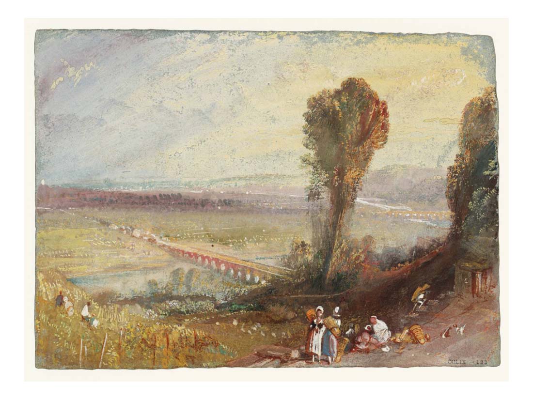 Bridges of St-Cloud and Sevres, 1833 by John Mallord William Turner RA, 12x8"(A4) Poster