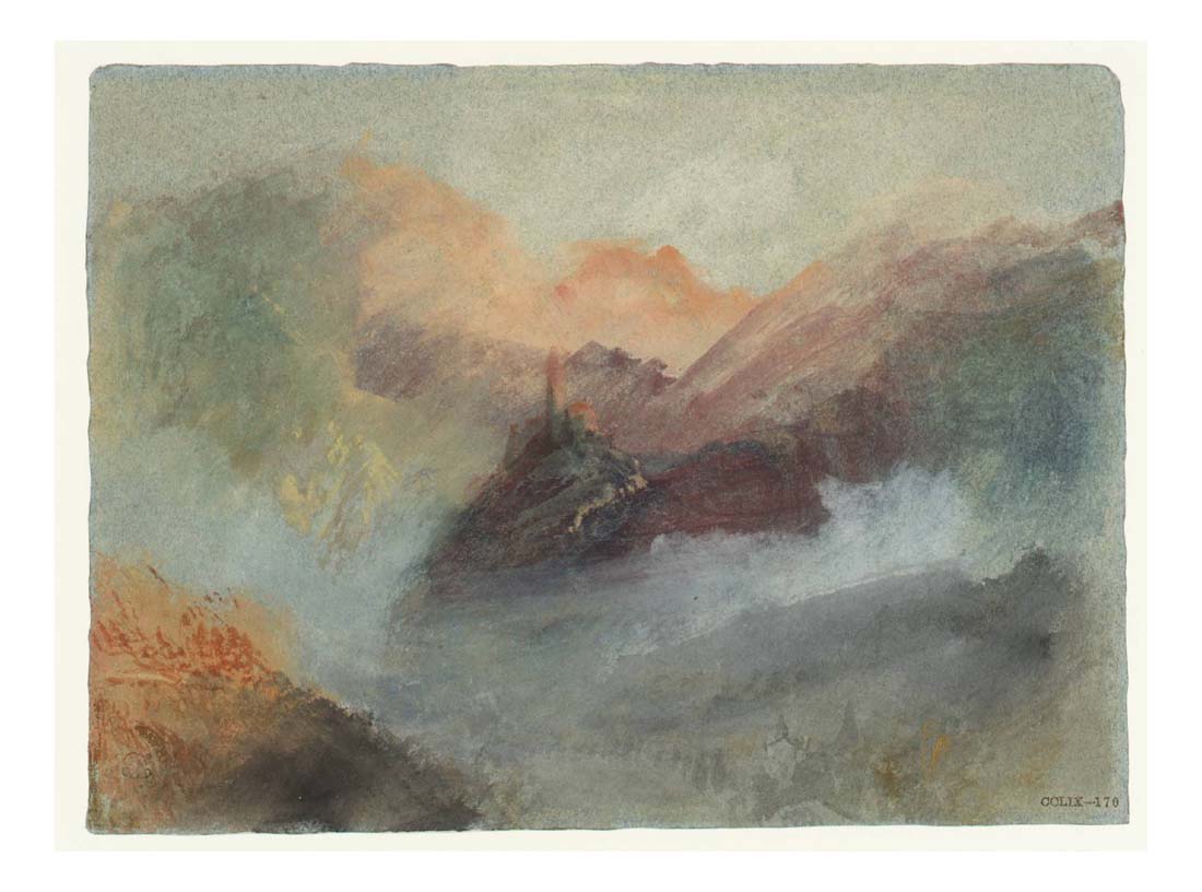 Burg Treis, 1839 by John Mallord William Turner RA, 12x8"(A4) Poster