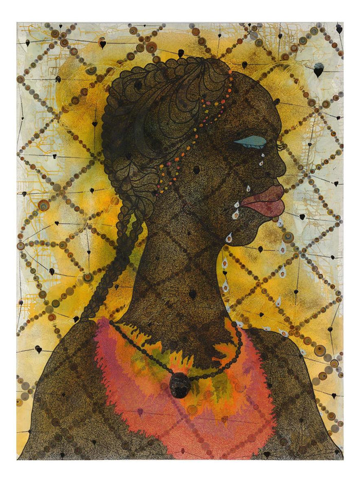 Chris Ofili - No Woman, No Cry (Homage to Bob Marley), vintage artwork, 16x12