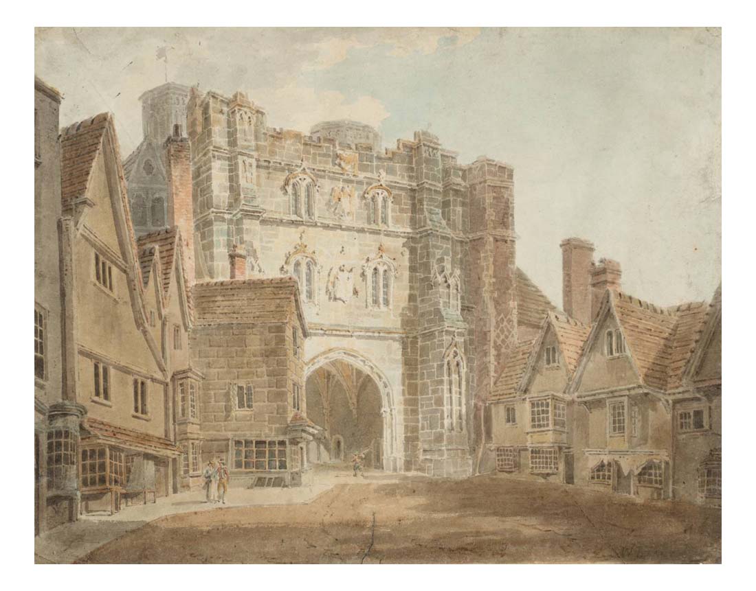 Christ Church Gate, Canterbury, 1792 by John Mallord William Turner RA, 12x8"(A4) Poster