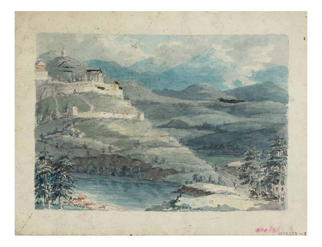 City on Hill, with Distant Mountains by John Mallord William Turner RA