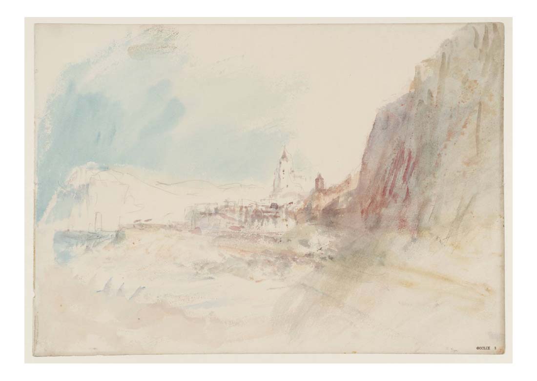 Cliffs on Coast, with a Tower, 1845 by John Mallord William Turner RA, 12x8"(A4) Poster