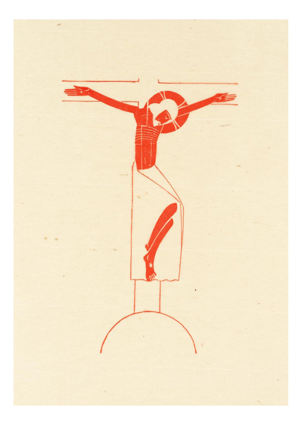 Crucifix 1917, vintage art by Eric Gill, 12x8"(A4) Poster Print
