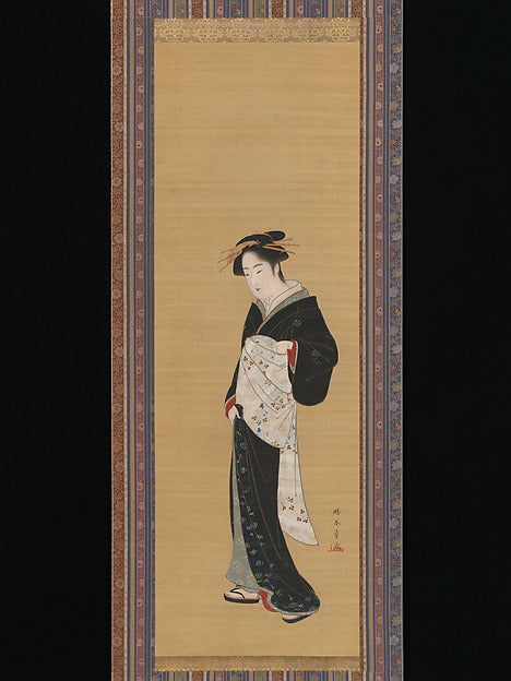 ,Woman in a Black Kimono 1783–89-Katsukawa Shunsh?,16x12"(A3) Poster