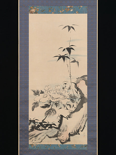 ,Peony and Bamboo c1768-Ike Gyokuran,16x12"(A3) Poster