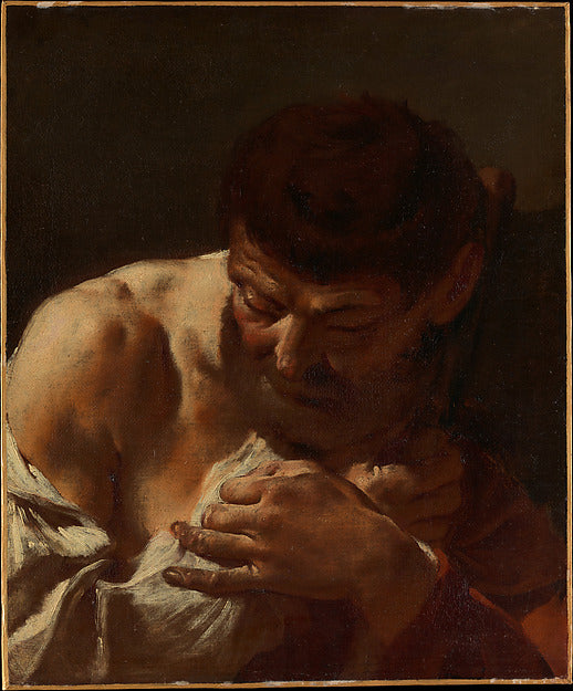 Giovanni Battista Piazzetta:Bust of a Man c1715–20-16x12"(A3) Poster