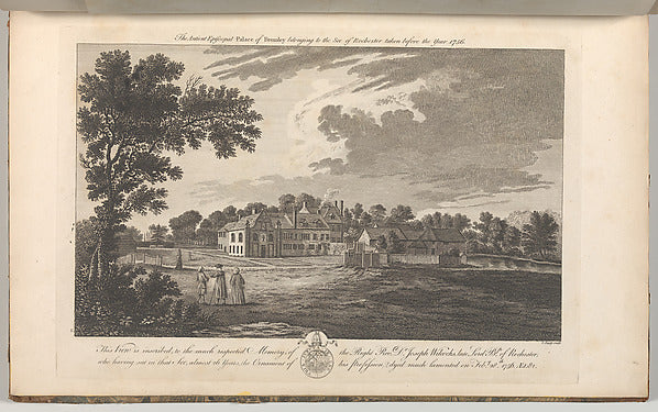 Drawn and etched by John Bayly:The Ancient Episcopal Palace -16x12"(A3) Poster