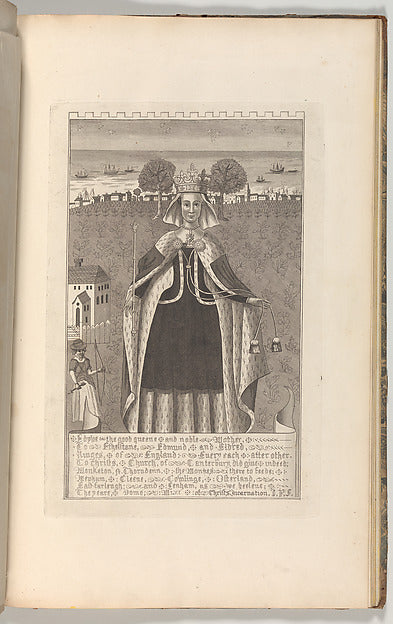 Drawn and etched by John Bayly:Edyve the good queen and nobl-16x12"(A3) Poster