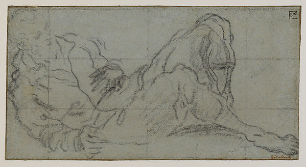 Jacopo Tintoretto:Reclining Male Figure 1560s-16x12"(A3) Poster