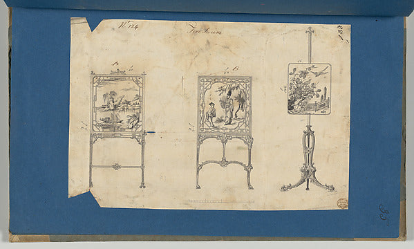 Fire Screens in Chippendale Drawings Vol. I 1754-Thomas Chip, Poster Print Wall Art