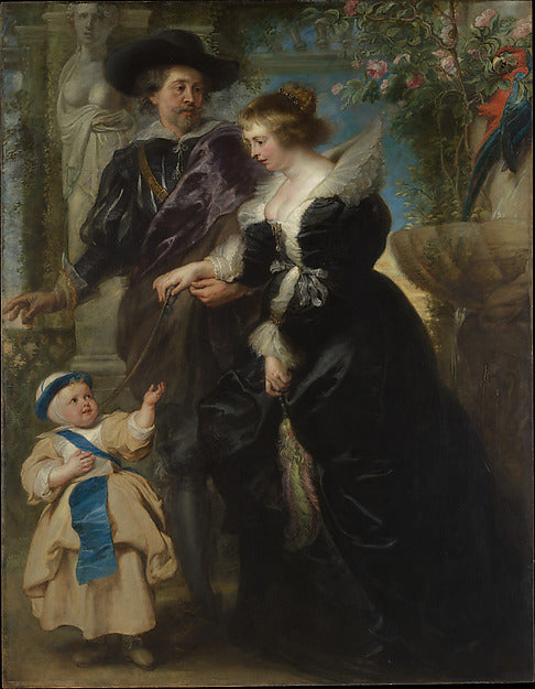 Peter Paul Rubens:Rubens His Wife Helena Fourment and Their-16x12"(A3) Poster