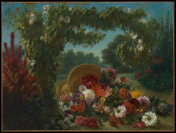 Eugène Delacroix:Basket of Flowers 1848–49-16x12"(A3) Poster