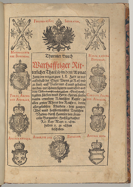 Thurnier Buech Warhafftiger Ritterlicher Thaten 1561-Donat Hüb,16x12"(A3)Poster
