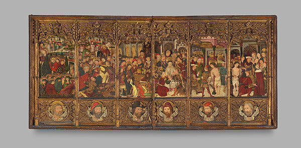 Attributed to Master Morata:Altarpiece with Scenes from the -16x12"(A3) Poster