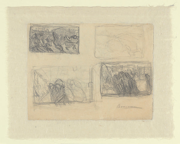 Umberto Boccioni - Sheet of Studies 1910, Poster Print Wall Art