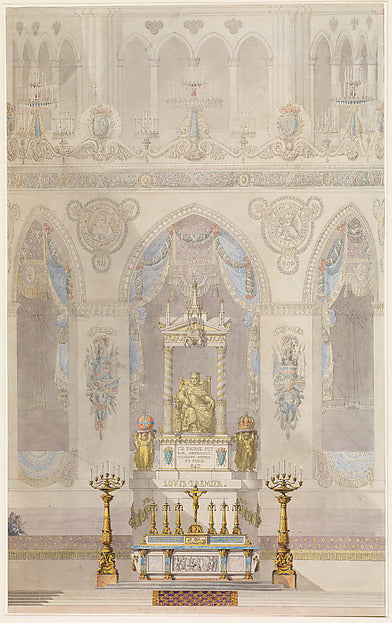 Elevation of Altar with Statue of Louis I Reims Cathedral n.d,16x12"(A3)Poster