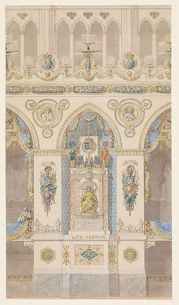 Interior Elevation Reims Cathedral n.d.-Charles Percier,Pier,16x12"(A3)Poster