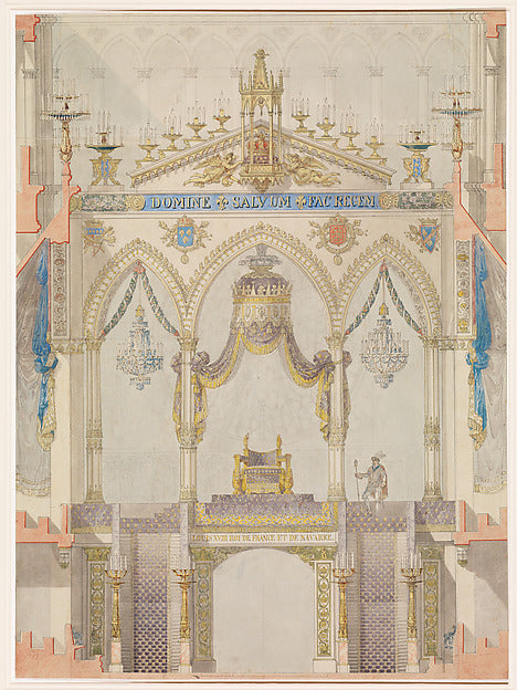Elevation of Rood Screen with Throne of Louis XVIII Reims Cat,16x12"(A3)Poster