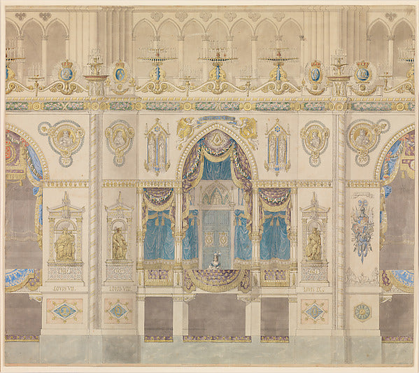 Elevation of the Royal Box for the Coronation of Louis XVIII , Poster Print