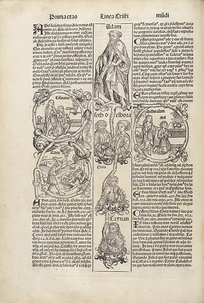 Registrum huius operis libri cronicarum cum figuris et ymagib, Poster Print Wall Art