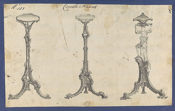 Candle Stands in Chippendale Drawings Vol. I 1753-Thomas Chi,16x12"(A3)Poster