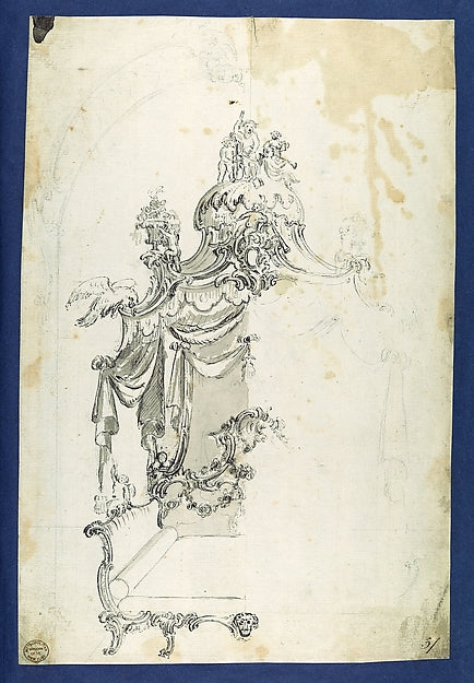 Unfinished Design for a Bed in Chippendale Drawings Vol. I c, Poster Print Wall Art