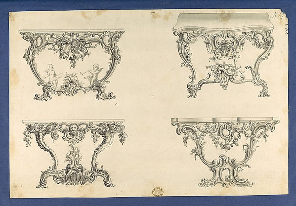 Frames for Marble Slabs in Chippendale Drawings Vol. I 1760-,16x12"(A3)Poster