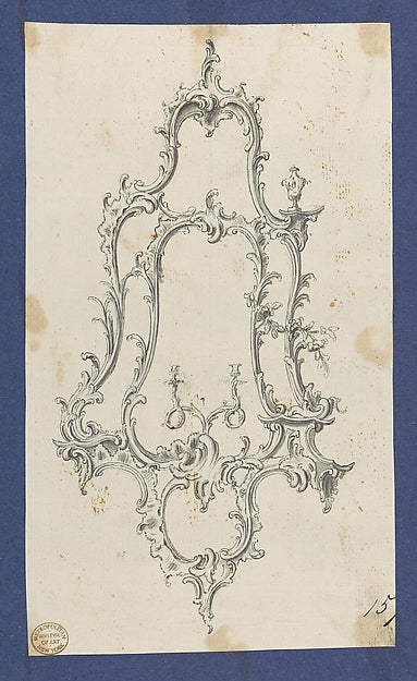 Mirror with Sconces in Chippendale Drawings Vol. I c1753–62-, Poster Print Wall Art