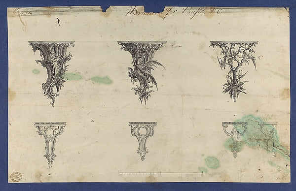 Brackets for Bustos in Chippendale Drawings Vol. I 1754-Thom, Poster Print Wall Art