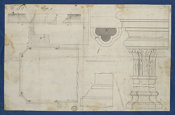 Plan for Library Table with Moldings from Chippendale Drawing, Poster Print Wall Art