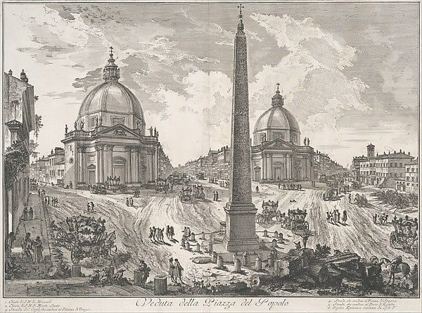 The Piazza del Popolo c1750-Giovanni Battista Piranesi,16x12"(A3)Poster