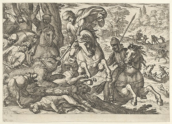 Bear Hunt from 'Hunting Scenes VI' 1609-Antonio Tempesta, Poster Print